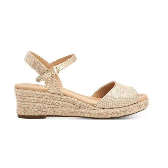 CHARTER CLUB Womens NEW Platform Luchia Peep-Toe Wedge Espadrille Size 12 - Picture 2 of 5